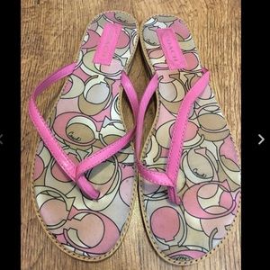 Coach Dorra Flip Flop Sandal Pink 9.5 GUC